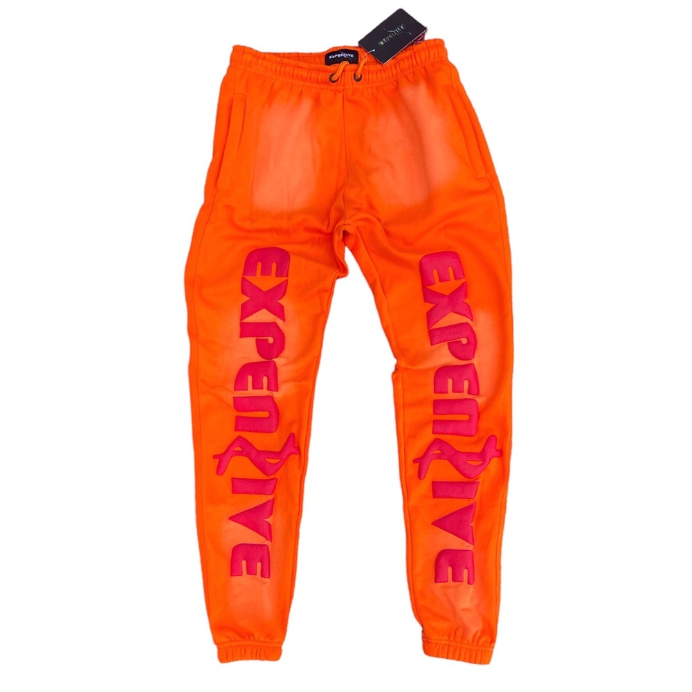 SO EXPENZIVE ORANGE FADED SWEATPANTS